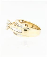 Rosy Blue ZEI 14K Solid Yellow Gold 7.7g Round Diamond Wedding Ring Size-6